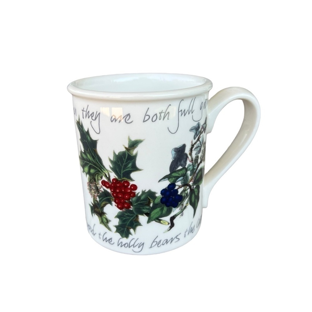 Portmeirion The Holly & The Ivy Holiday Breakfast Coffee Mug NWOT Discontinued